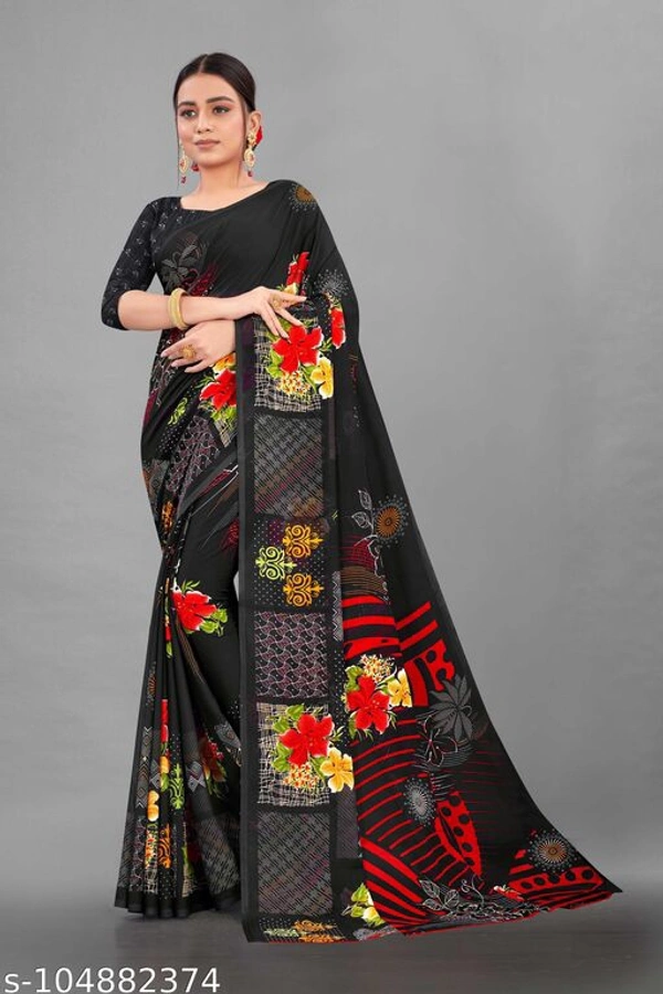 DAILEY WERE PRINTS SAREES - Black, Free Size