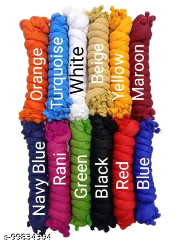 Nakoda Creation Cotton Blend Solid Dupatta For Women,Pack of 12 - Multi, Free Size