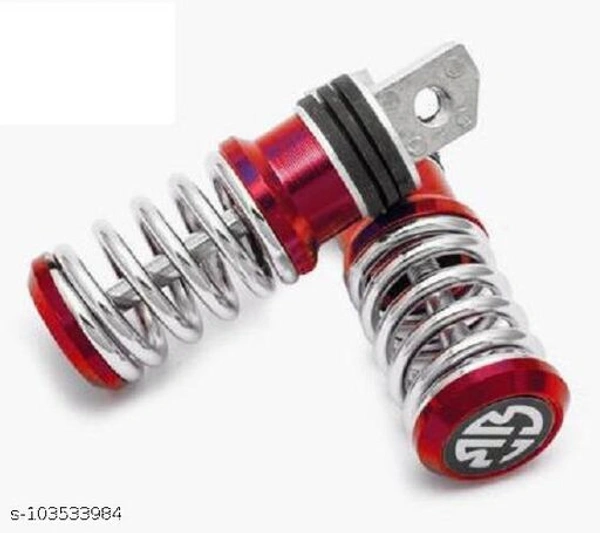 Spring Coil Style Bike Foot Pegs Foot Rest Ped Set of 2 - Free Size