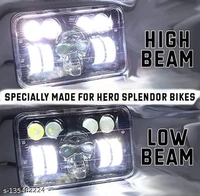 LED Headlight Hi/Low Beam With 3 Mode Red and Blue Flashing For Hero Splendor Plus, Splendor Pro, Splendor - Free Size