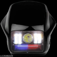 LED Headlight Hi/Low Beam With 3 Mode Red and Blue Flashing For Hero Splendor Plus, Splendor Pro, Splendor - Free Size