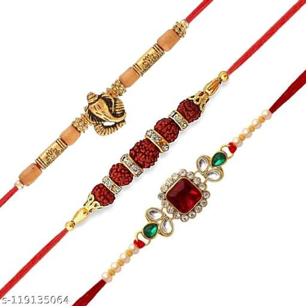 Rakhi for Brother Pack of 5 Bracelet Designer Rakhi (Multi-Colour) for Men. BEST PRICE FOREVER - Free Size