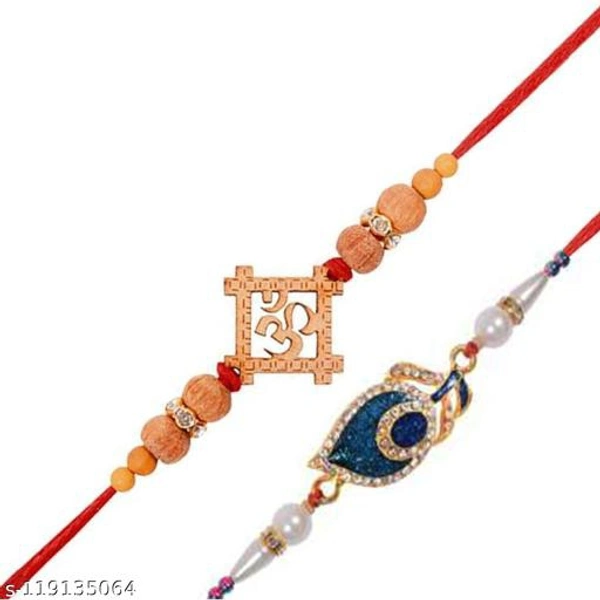 Rakhi for Brother Pack of 5 Bracelet Designer Rakhi (Multi-Colour) for Men. BEST PRICE FOREVER - Free Size