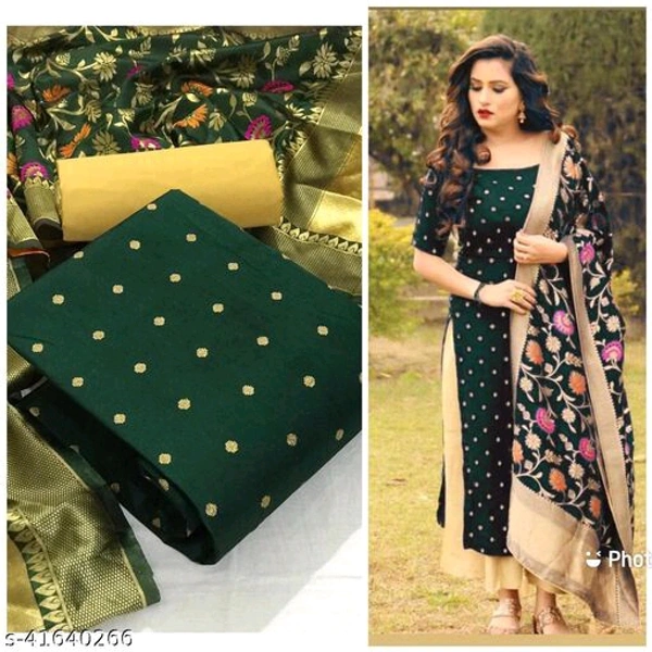 AP Trendy Casual Wear Suit & Dress Material - Unstitched, Dark Green