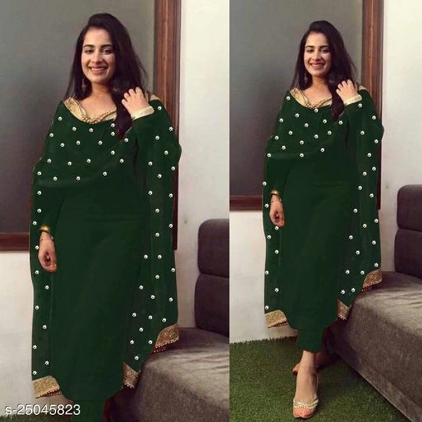 Aagyeyi Graceful Women Kurta Sets - Dark Green, M