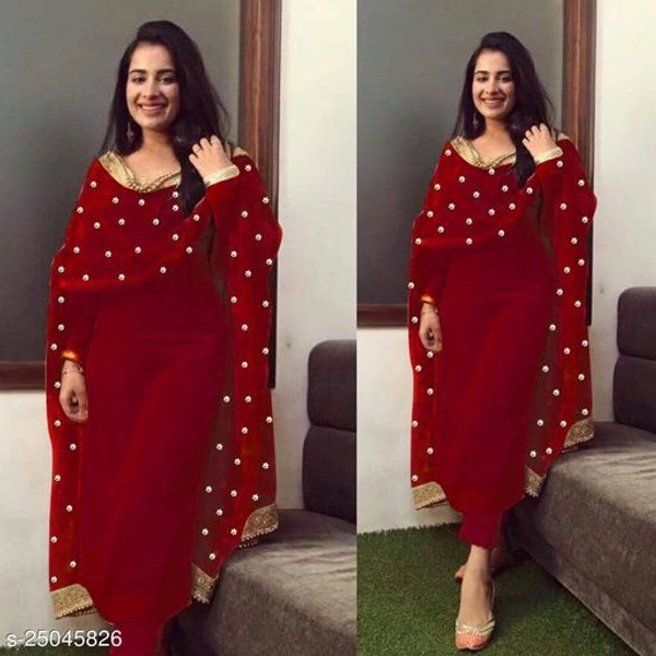 Aagyeyi Graceful Women Kurta Sets - Marron, XXL