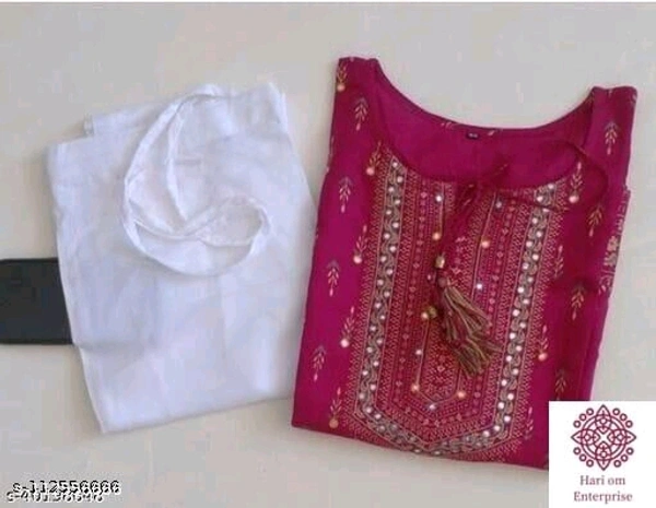 rayon kurtis with plazzo set - Rani, M
