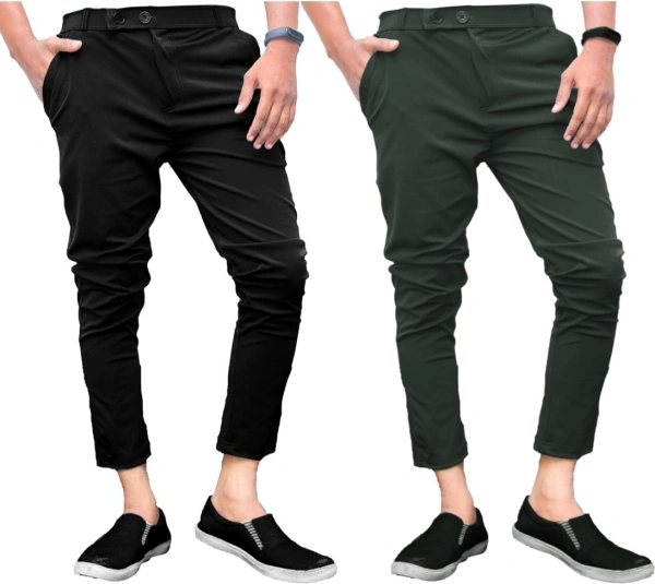 Knit Vey Slim Fit Men Multicolor Trousers - 30