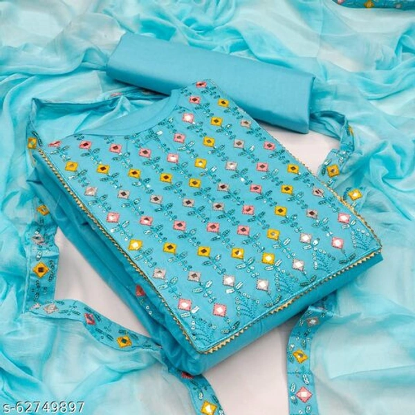 Charvi Voguish Salwar Suits & Dress Materials - Light Blue, Un Stitched