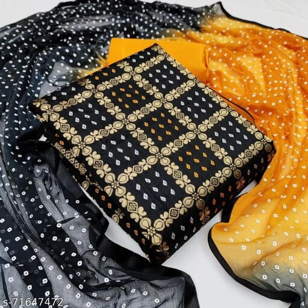  Women’s Unstitched Banarsi Silk Suit Dress Material With Jacquard Dupatta And Top - Black, Un Stitched