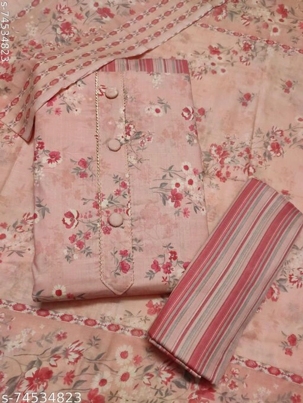 Sublime W Trendy Floral Printed Cotton Suit Salwar with Cotton Printed Dupatta  - Gajari, Un Stitched