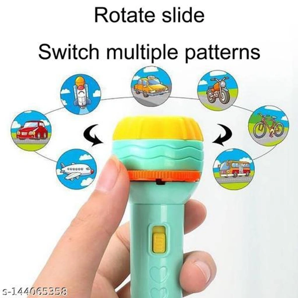 Projector Torch | Baby Sleeping Projector Flashlight with 3 Image Reels Projection | Bedtime Night for Kids Infant Toddler (24 Random Pattern-Vegetable, Insec   - Free Size