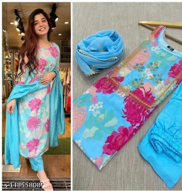 Dupatta Sets - Sky Blue, XL