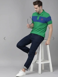 Green And Blue Tshirt For Man - L