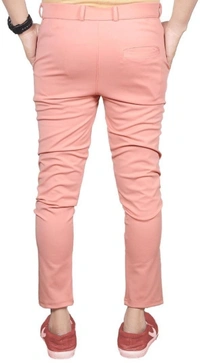 Knit Vey Slim Fit Men Pink, Grey Trousers - 30