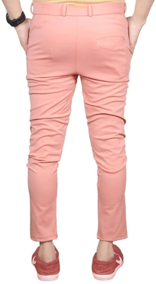 Knit Vey Slim Fit Men Pink, Grey Trousers - 30