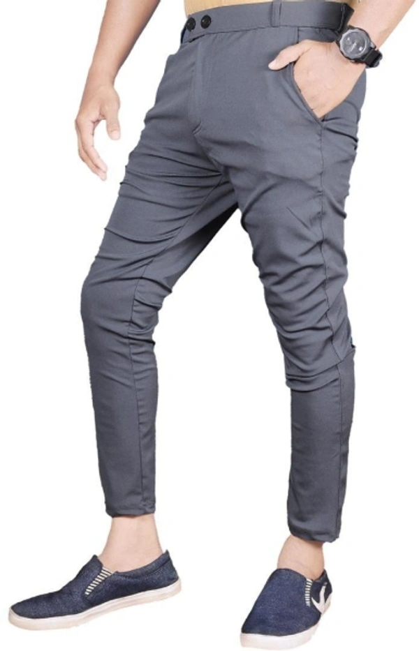 Knit Vey Slim Fit Men Pink, Grey Trousers - 34