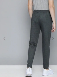 Grey melange solid track pants - S