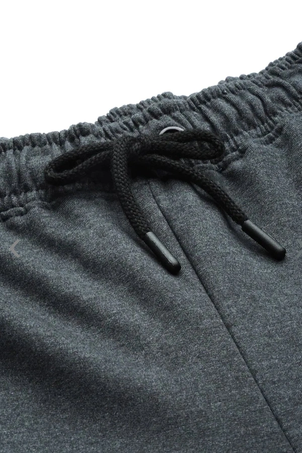 Grey melange solid track pants - S