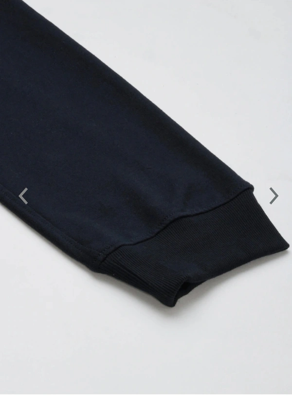 Navy Blue & White printed joggers has elasticated waistband with drawstring closureand 2 pockets - S