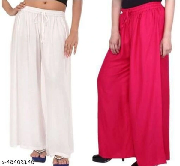 Designer Feminine Women Palazzos - White Rani, 36