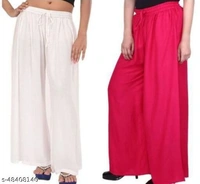 Designer Feminine Women Palazzos - White Rani, 36