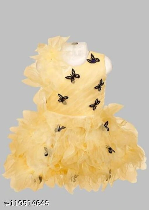 girls classy frocks - Light Orenge, 12-18 Months
