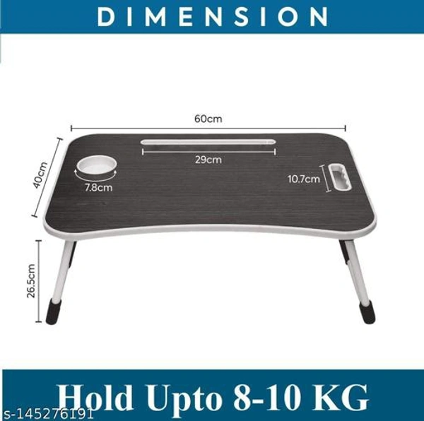 HARI CREATION  'Foldable Bed Study Table Portable Multifunction Laptop-Table Lapdesk for Children Bed Foldabe Table Work Office Home with Tablet Slot & Cup Holder Bed Study Table-> (Black) - Free Size