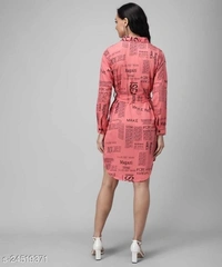 Women's Shirt Paper Printed  - Red, M