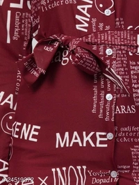 Women's Shirt Paper Printed  - Maroon, XL
