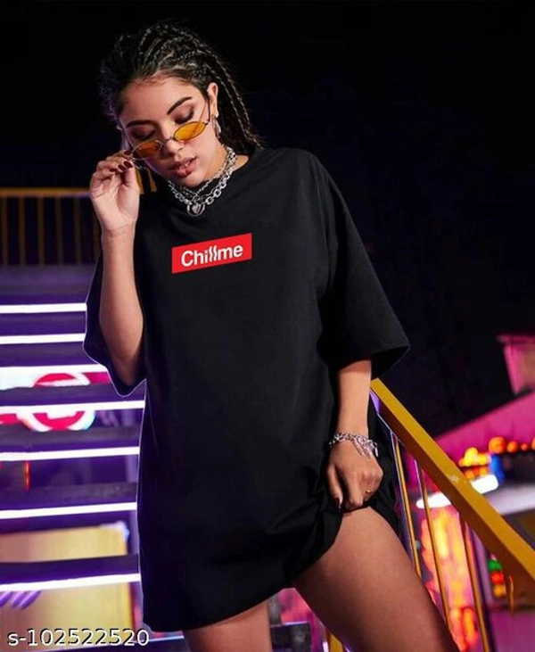Oversized cotton printed Tshirt - L