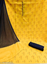 HEER Salwar Suits &Drees Materials - Yellow, Unstitched