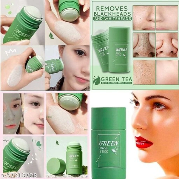Best Natural Green Mask Stick for Face | Tea Purifying Clay | Deep Cleanser | Blackheads Remover | Hydrating | Moisturizer Oil Control | Clean Pore | Scrubs, Nourish Dry/sensitive | All Skin Men And Women, 40g, (Pack of 1) - Free Size