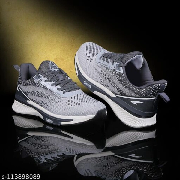 ASIAN Men's Fiber-01 Sports Running Shoes With Phylon Sole  - Grey, IND-8