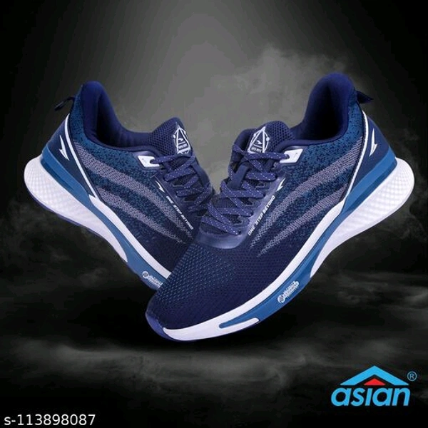 ASIAN Men's Fiber-01 Sports Running Shoes With Phylon Sole  - Nevy Blue, IND-9
