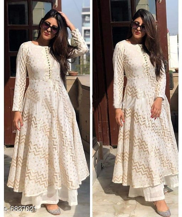 Women's Multicolor Rayon Kurta with Palazzos - M