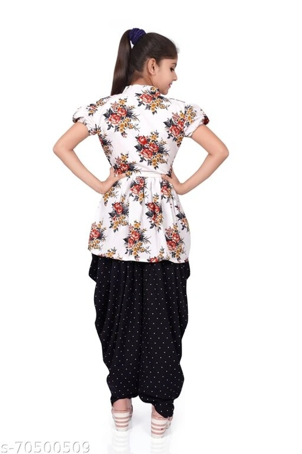 foxxey dhoti top - 5-6 Years, White