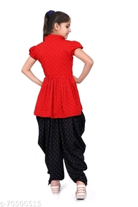foxxey dhoti top - 5-6 Years, Red