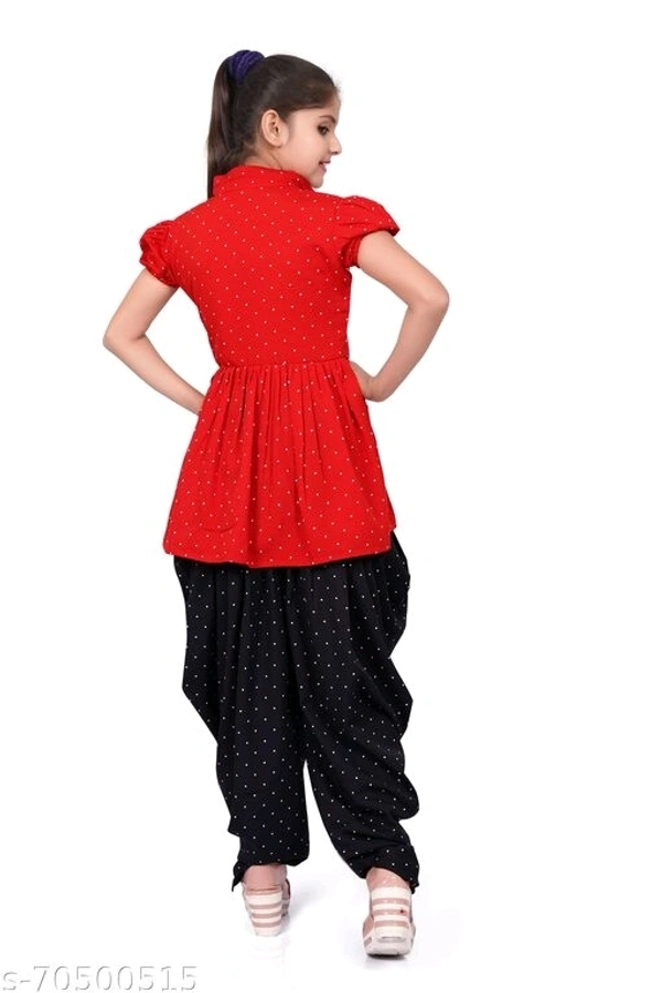 foxxey dhoti top - 6-7, Red