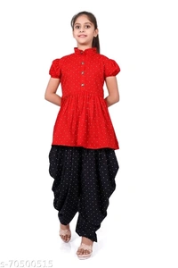 foxxey dhoti top - 6-7 Years, Red