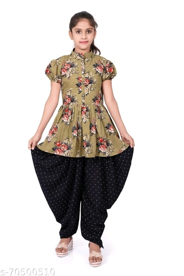 foxxey dhoti top - Olivetone, 6-7 Years