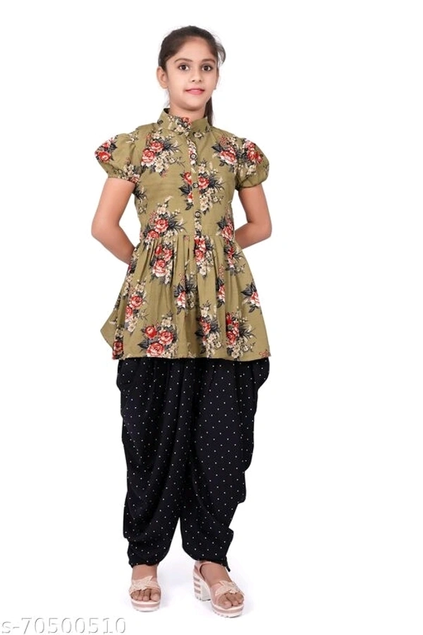 foxxey dhoti top - Olivetone, 6-7 Years