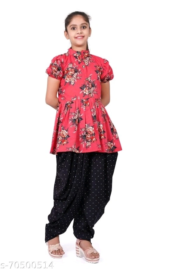 foxxey dhoti top - Red Orange, 6-7 Years