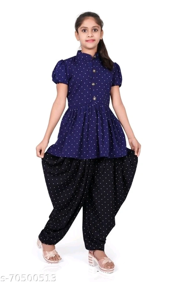 foxxey dhoti top - Navy Blue, 12-13 Years