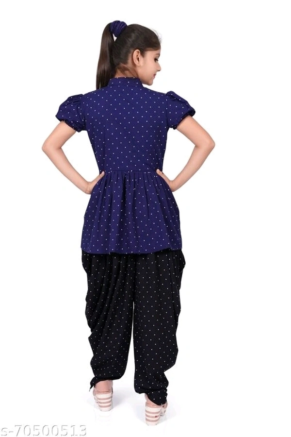 foxxey dhoti top - Navy Blue, 12-13 Years