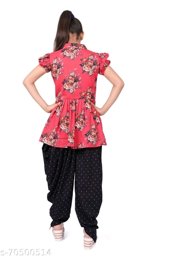 foxxey dhoti top - Red Orange, 12-13 Years