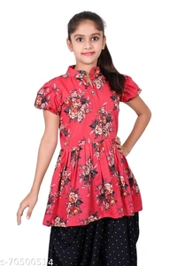foxxey dhoti top - Red Orange, 12-13 Years
