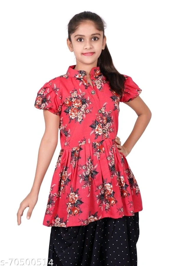foxxey dhoti top - Red Orange, 12-13 Years