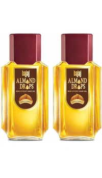 BAJAJ ALMOND  BAJAJ Almond Drops Hair Oil - 2 x 500 ml Packs Hair Oil (1000 ml) - Brandy Punch, 500ml + 500ml = 1Litre