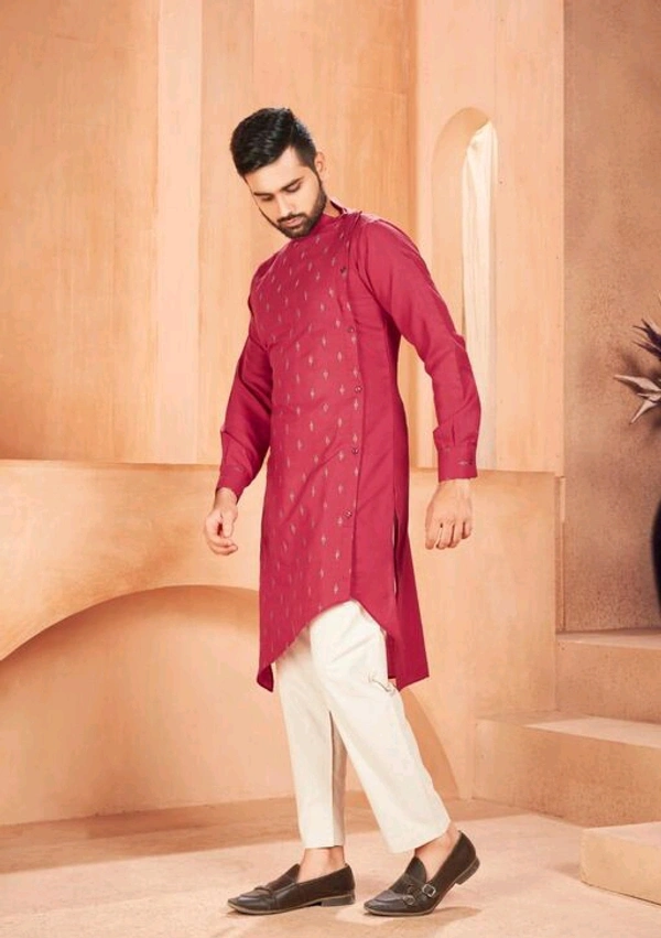 Kurta Pajama Set For Men - Bright Red, M